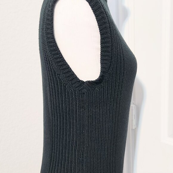Vintage Kenneth Cole Merino Wool Sleeveless Turtleneck Forest Green Size Medium - Picture 4 of 13